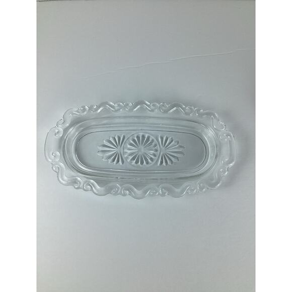 Vintage Chrome Plated Butter Dish & Lid Made In USA Glass Base MCM - Picture 3 of 6